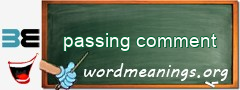 WordMeaning blackboard for passing comment